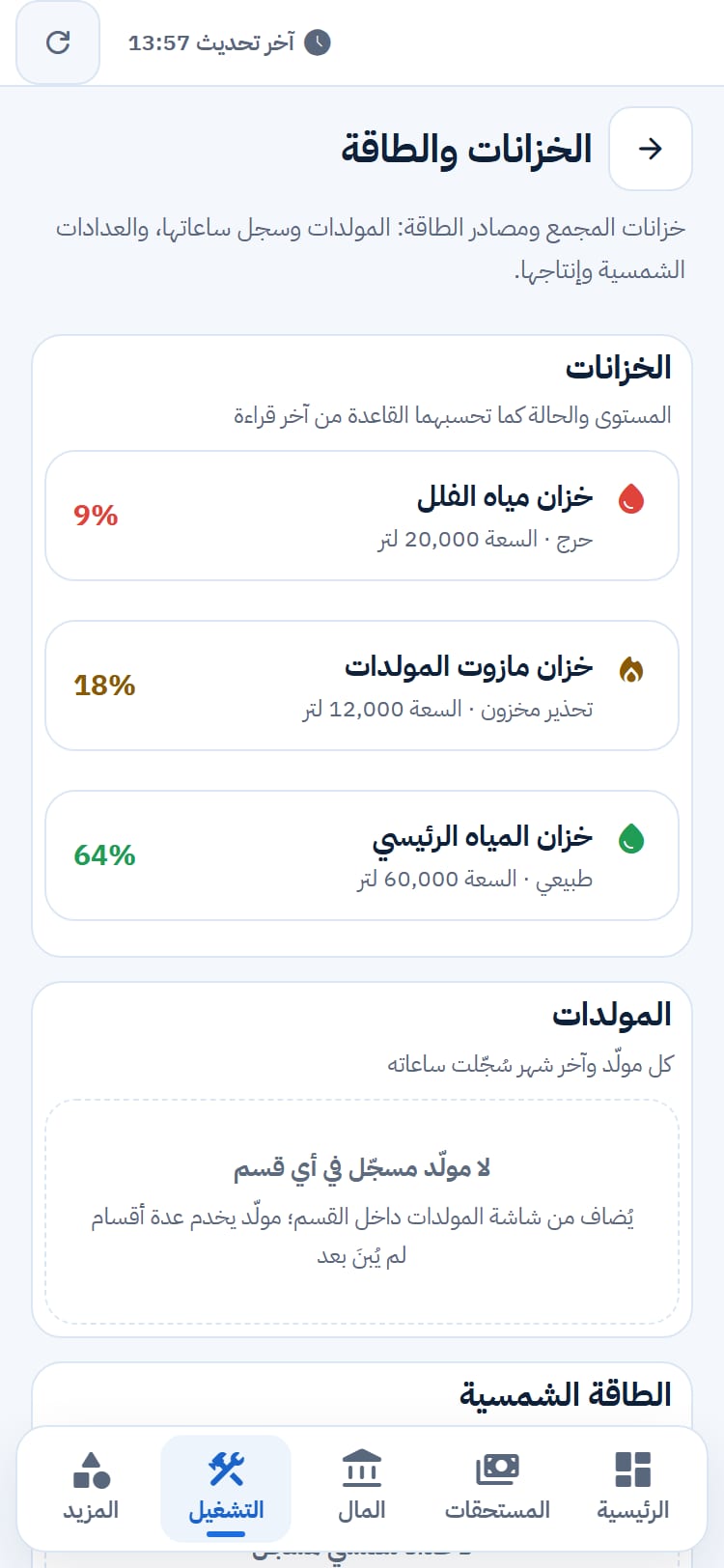 الخزانات والطاقة