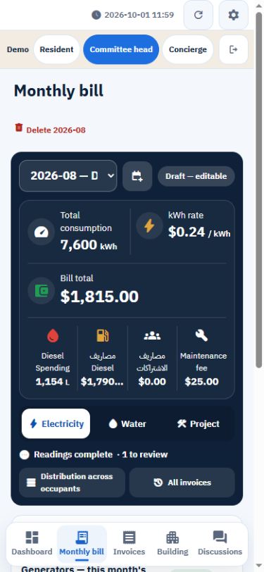 Committee · Review the monthly bill