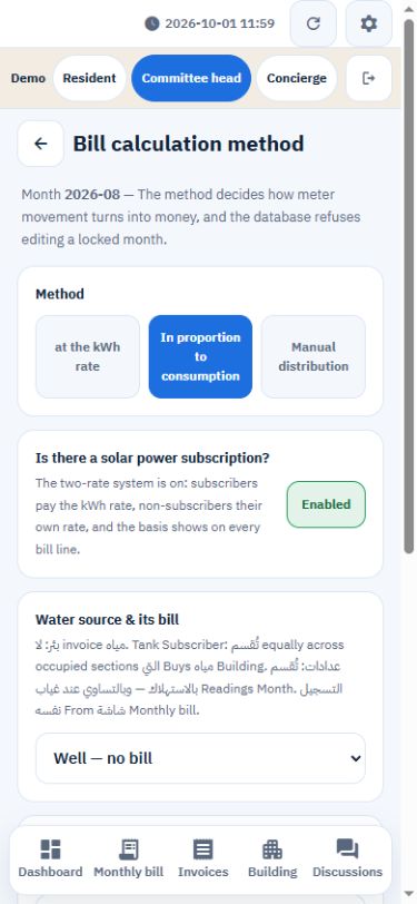 Committee · Bill calculation method